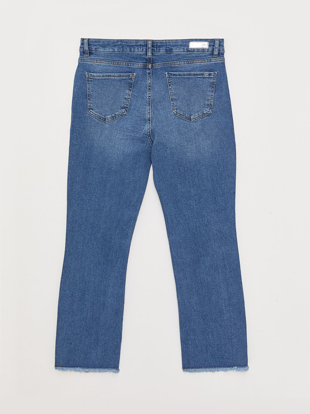 İndigo Kadın Normal Bel Mars Flare Düz Jean Pantolon-6