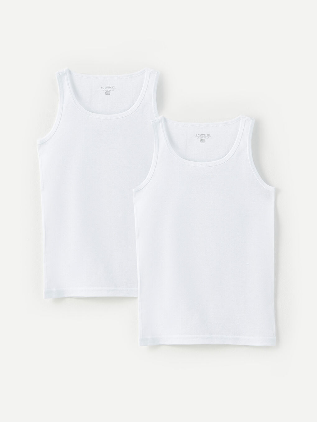 Beyaz Bisiklet Yaka Basic Pamuklu Erkek Çocuk Atlet 2'li