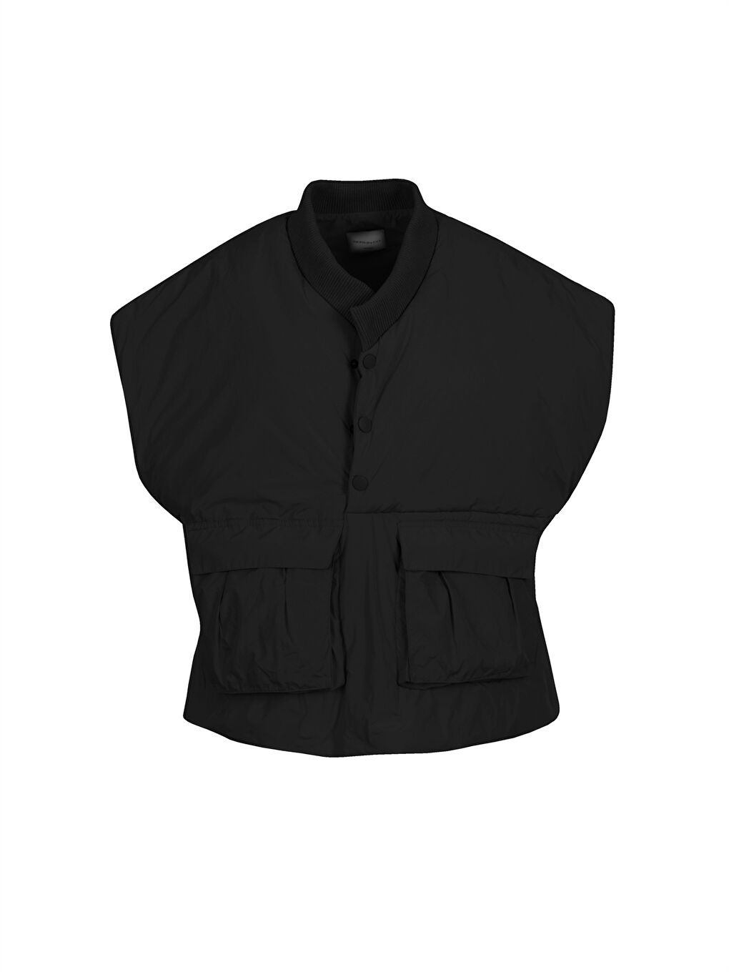 Siyah Kadın Dik Yaka Düz Panço-8