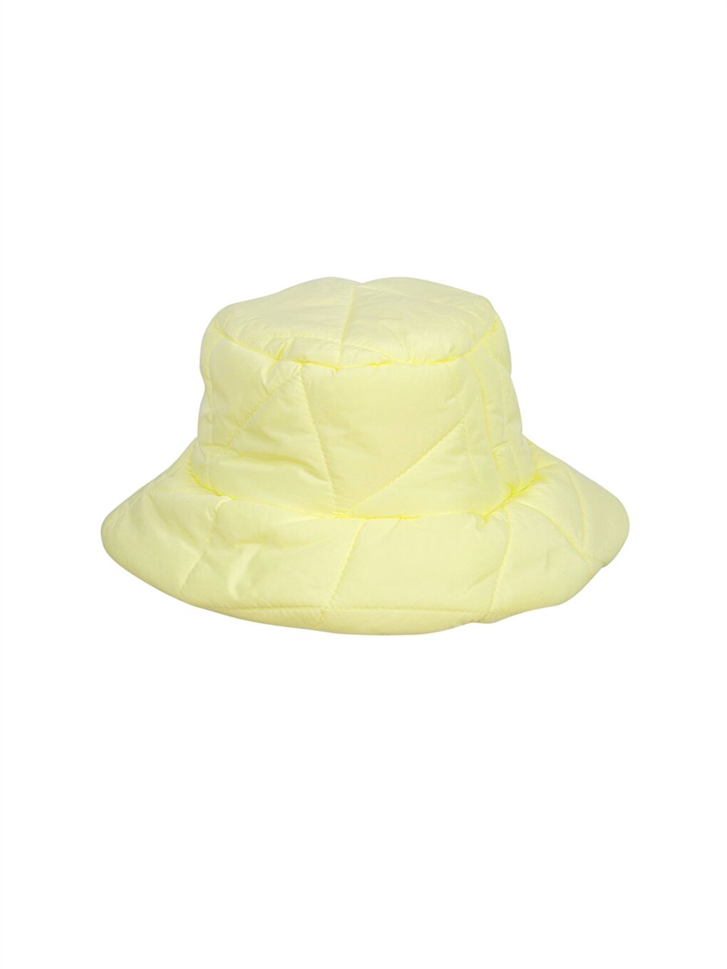 Sarı İçi Dolgulu Kadın Bucket Şapka-1