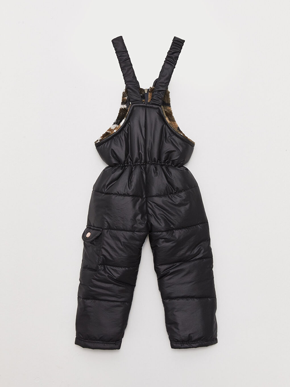 Siyah Kapüşonlu Uzun Kollu Erkek Bebek Şişme Mont ve Salopet Takım-4