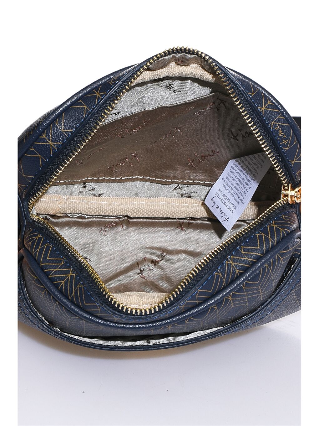 Lacivert Deri Görünümlü Desenli Kadın Çapraz Çanta-3