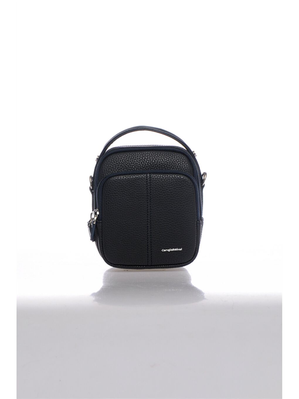 Lacivert Deri Görünümlü Erkek El Çantası