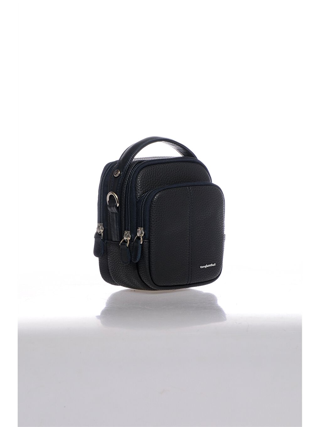 Lacivert Deri Görünümlü Erkek El Çantası-1