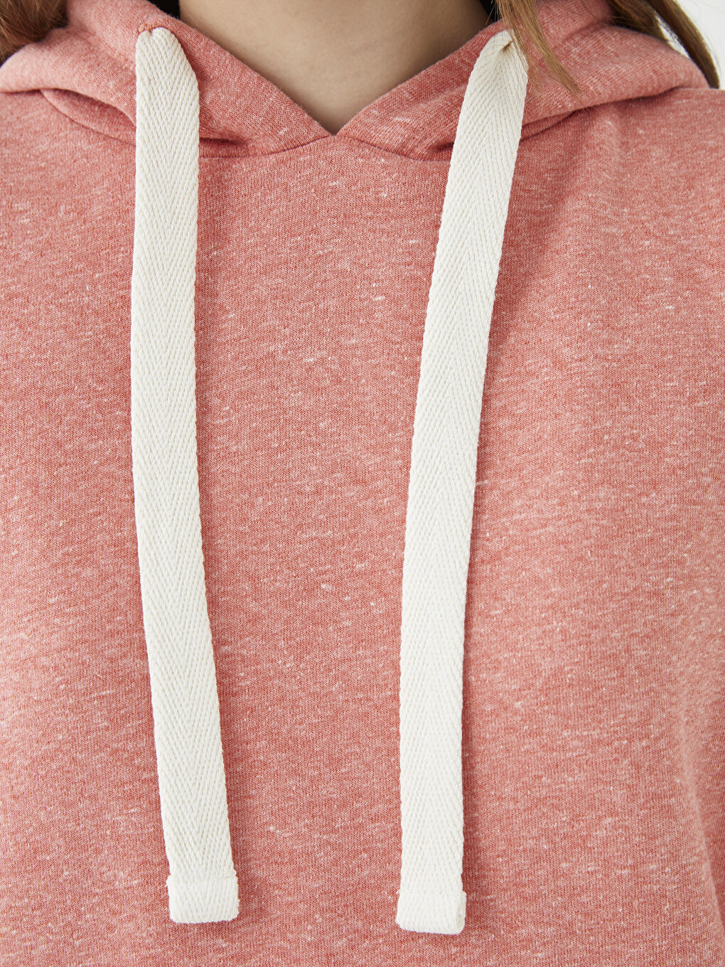 Turuncu Kapüşonlu Düz Uzun Kollu Oversize Kadın Sweatshirt-3