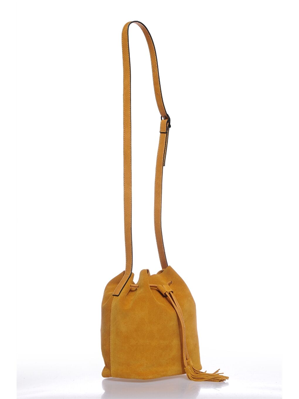 Sarı Süet Görünümlü Kadın Çapraz Çanta-1
