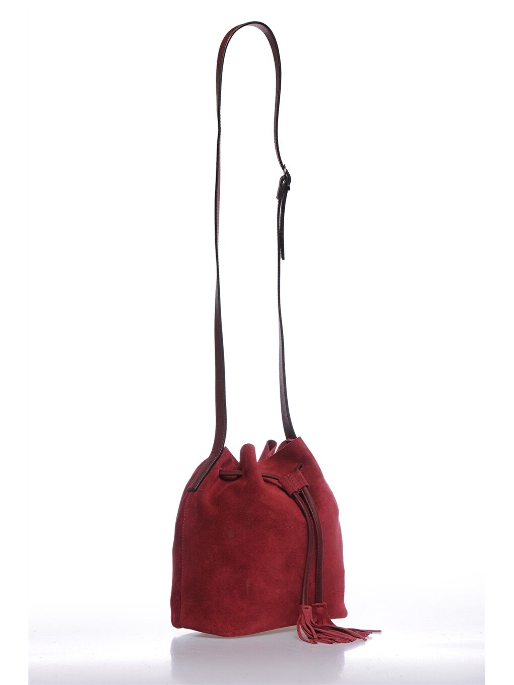 Bordo Süet Görünümlü Kadın Çapraz Çanta-1