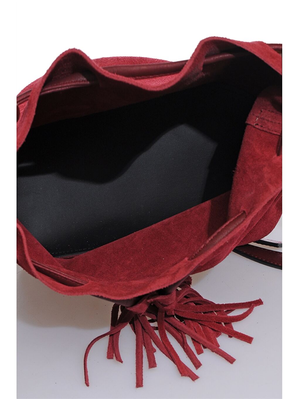 Bordo Süet Görünümlü Kadın Çapraz Çanta-3