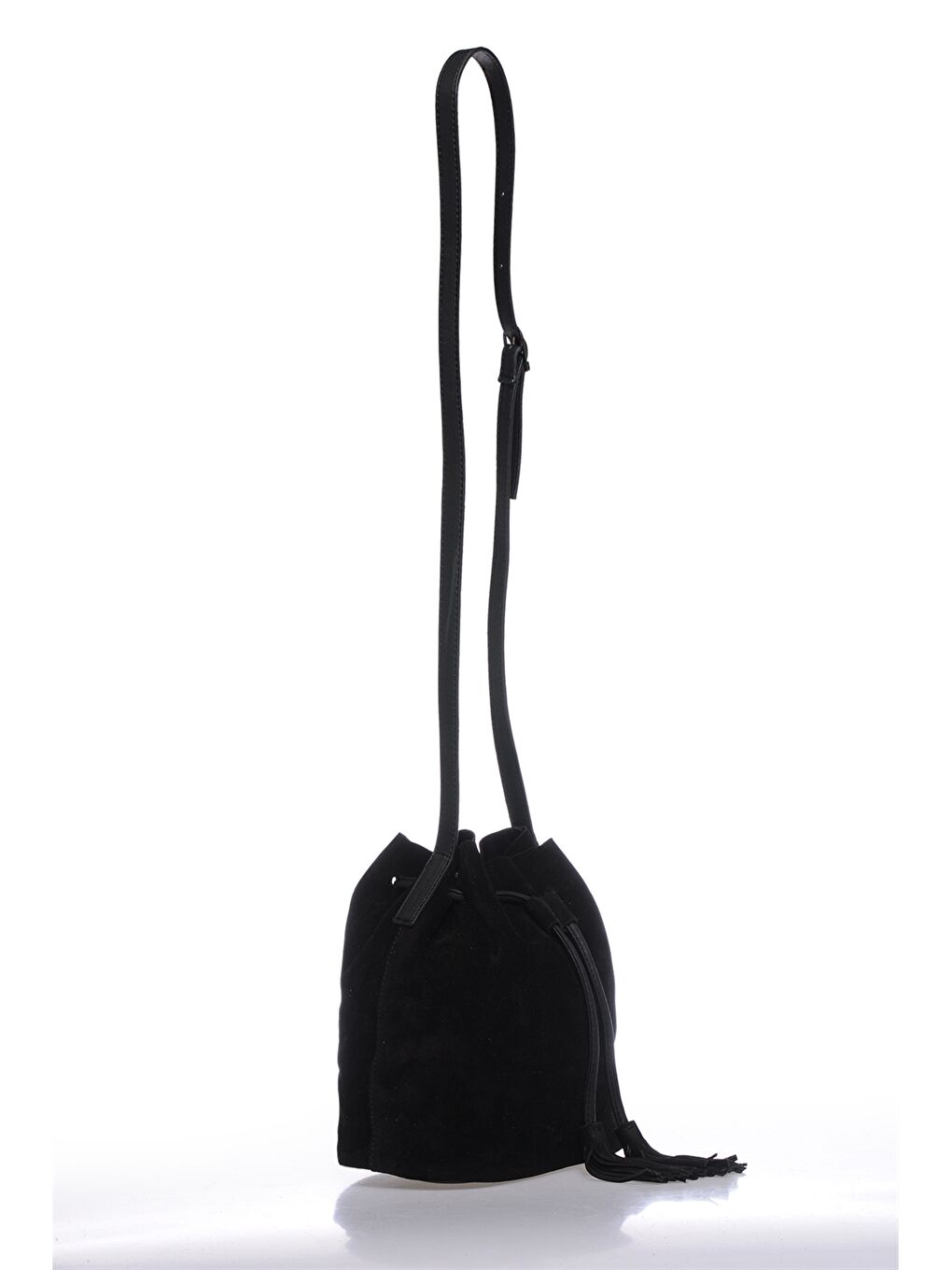 Siyah Süet Görünümlü Kadın Çapraz Çanta-1