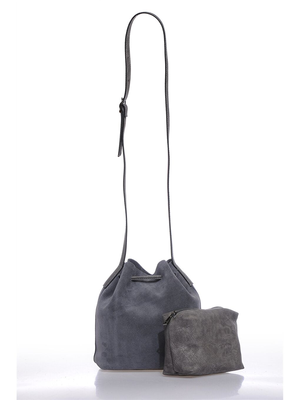 Siyah Süet Görünümlü Kadın Çapraz Çanta-2