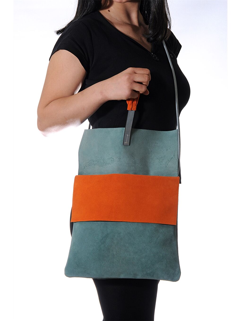 Yeşil Hakiki Deri Kadın Postacı Çantası-1