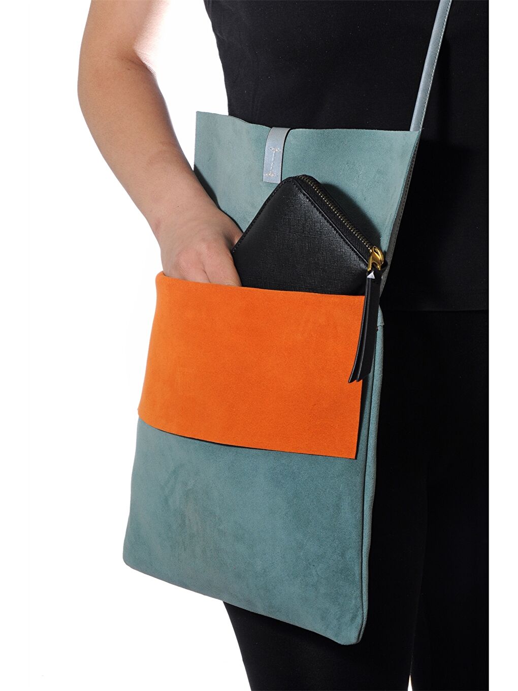 Yeşil Hakiki Deri Kadın Postacı Çantası-2