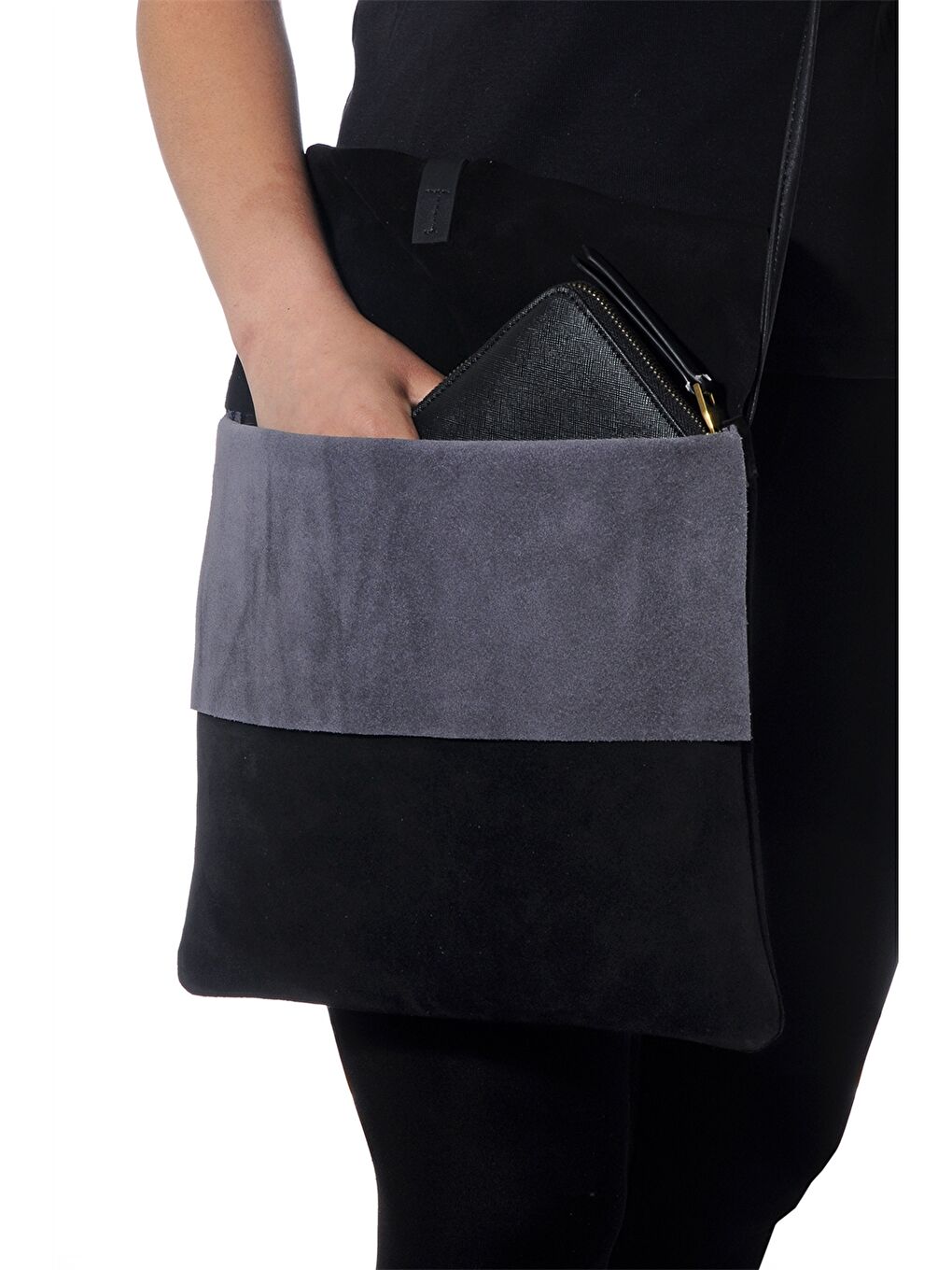 Siyah Hakiki Deri Kadın Postacı Çantası-2