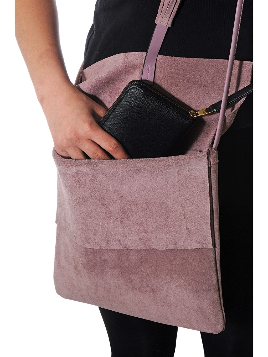 Pembe Hakiki Deri Kadın Postacı Çantası-2
