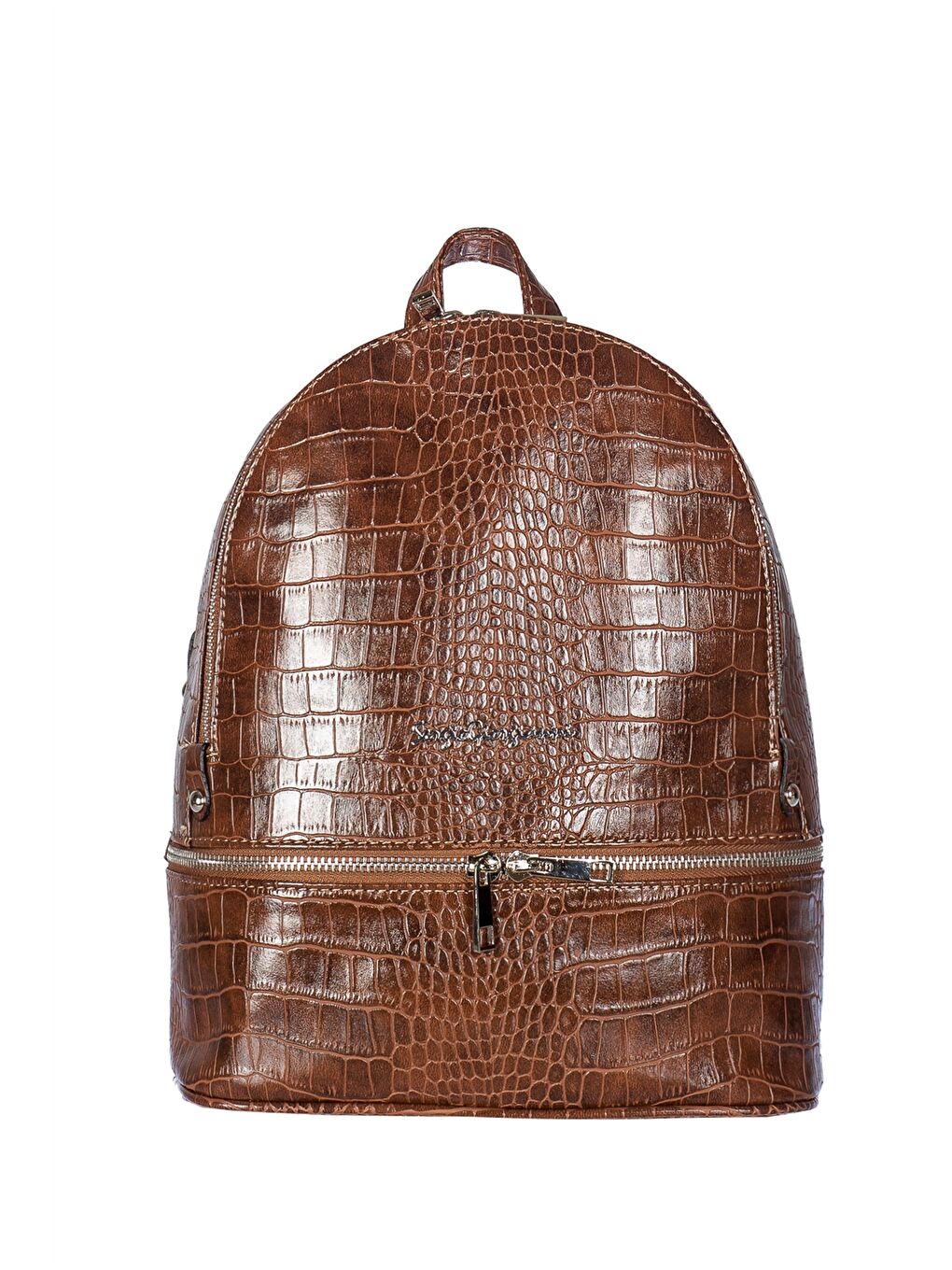 Bej Deri Görünümlü Kadın Sırt Çantası