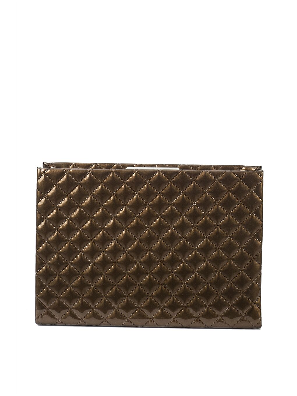 Kahverengi Deri Görünümlü Kapitone Desenli Kadın Portföy Çanta