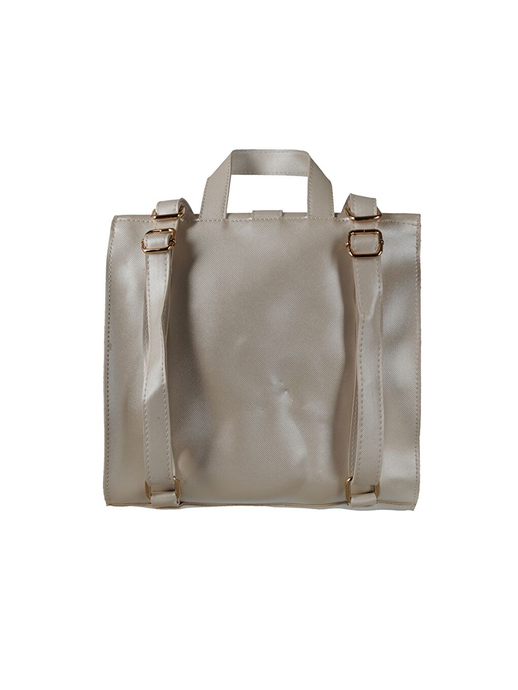 Ekru Deri Görünümlü Kadın Sırt Çantası-2