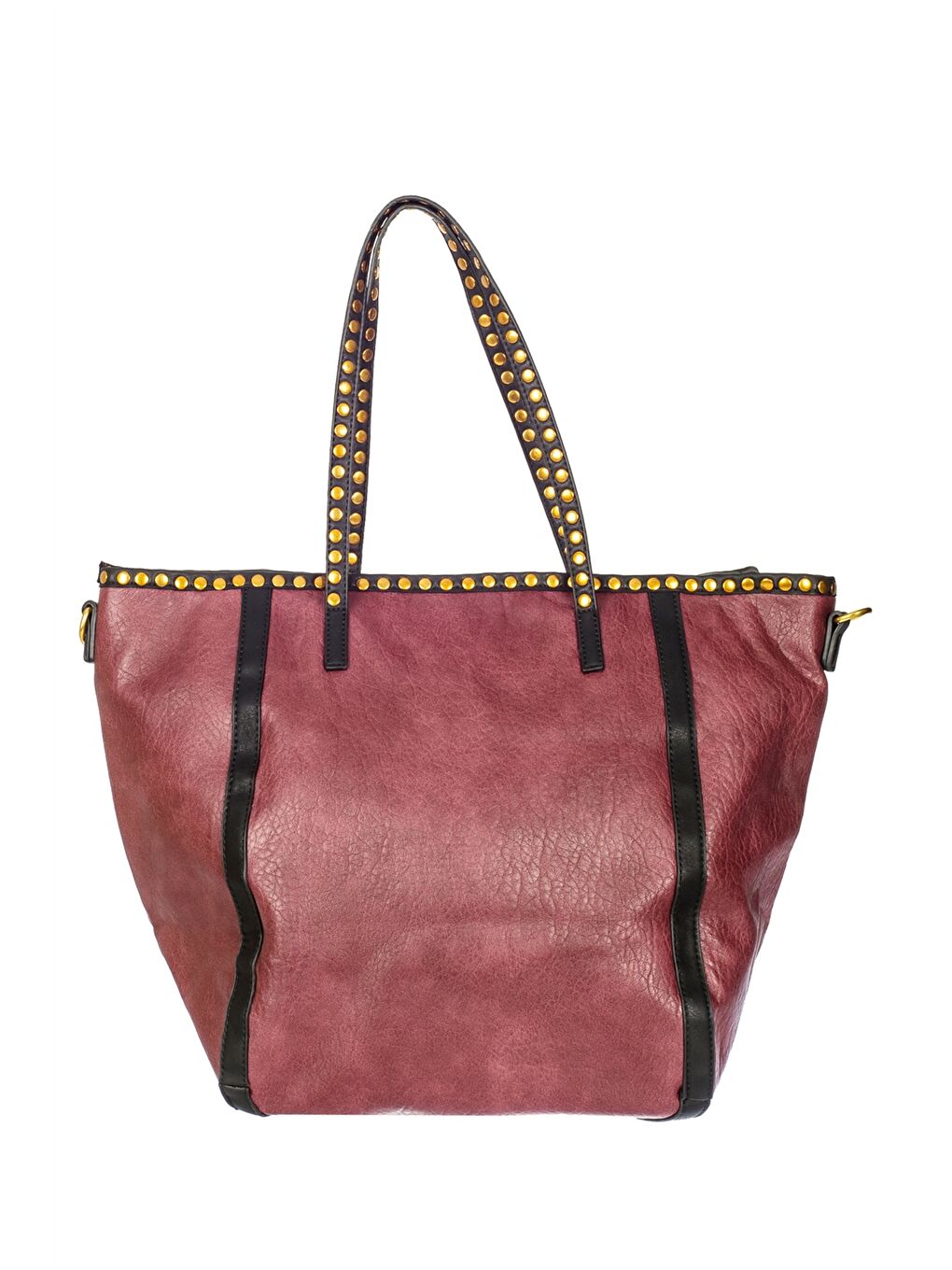 Bordo Deri Görünümlü Desenli Kadın Omuz Çantası