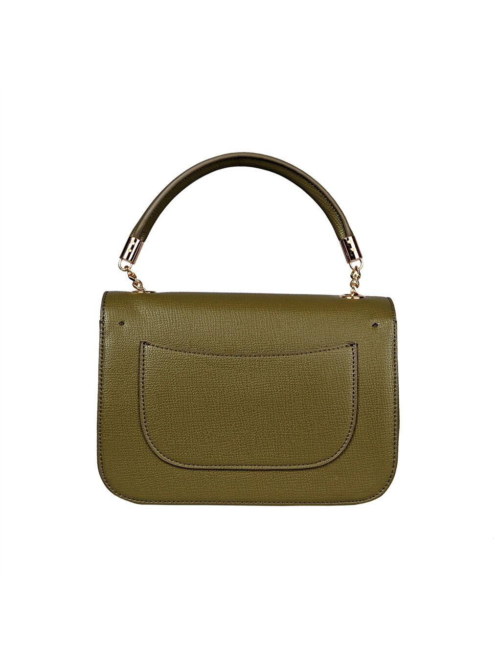 Yeşil Deri Görünümlü Kadın El Çantası-2