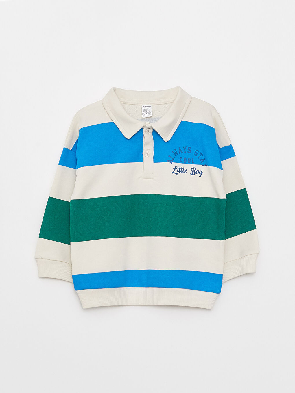 Polo Neck Long Sleeve Striped Baby Boy Sweatshirt -W2JC04Z1-LRA