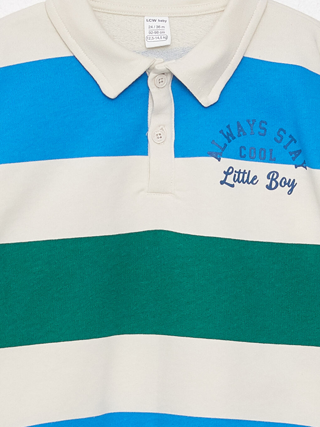 Polo Neck Long Sleeve Striped Baby Boy Sweatshirt -W2JC04Z1-LRA