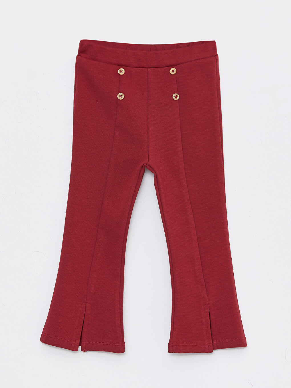 Bordo Beli Lastikli Basic Kız Bebek Tayt