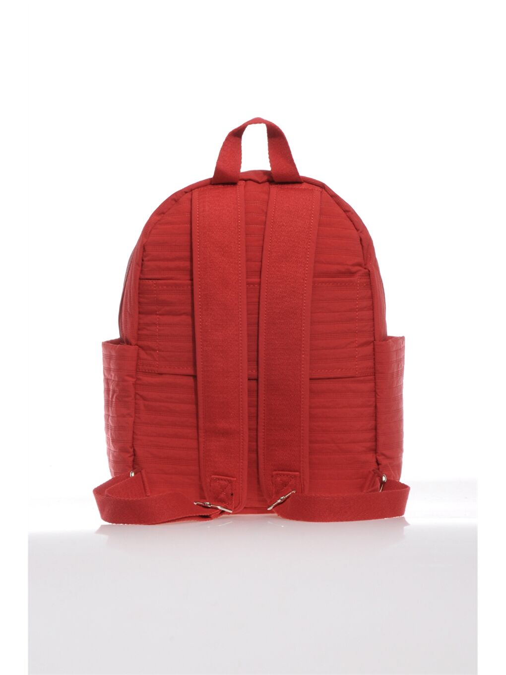 Kırmızı Kendinden Desenli Kadın Sırt Çantası-2