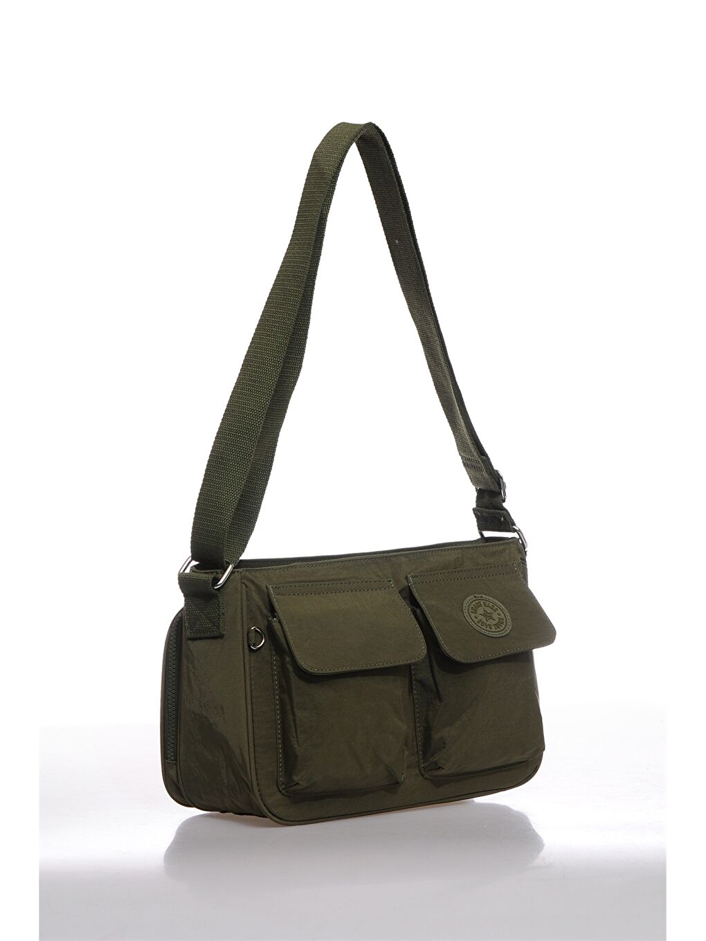 Yeşil Ayarlanabilir Askılı Önden Kapaklı Kadın Çapraz Çanta-1