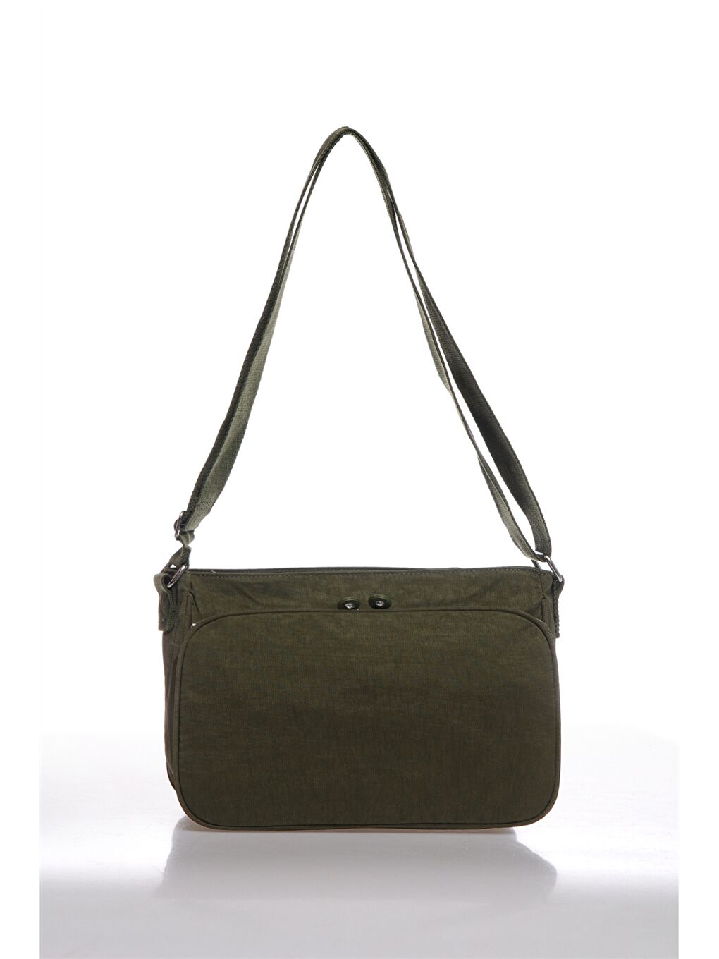 Yeşil Ayarlanabilir Askılı Önden Kapaklı Kadın Çapraz Çanta-2