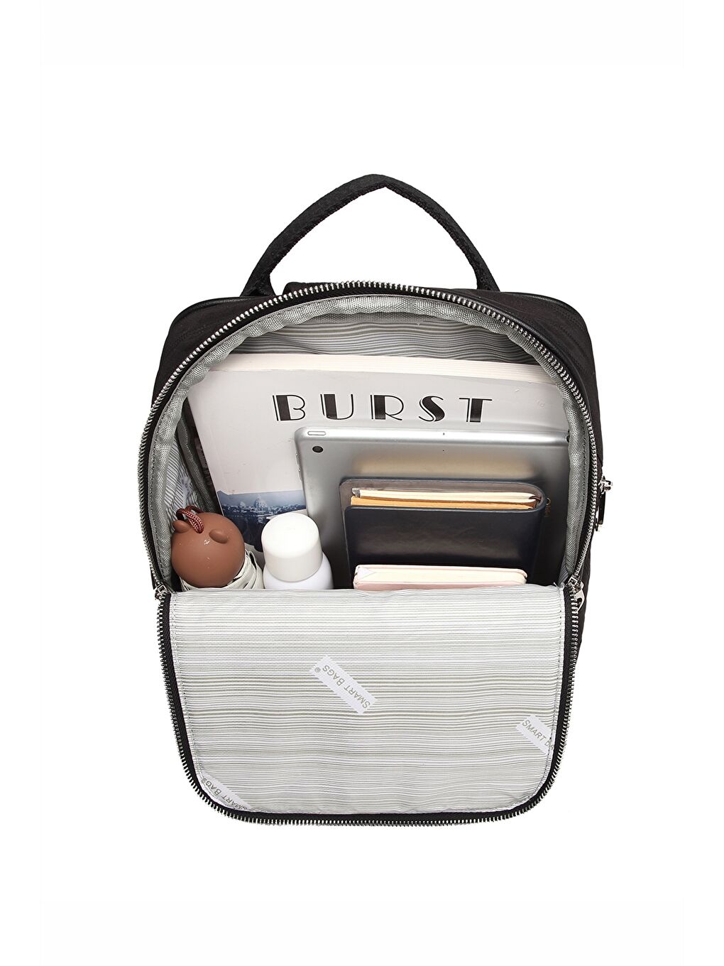 Kırmızı Ayarlanabilir Askılı Fermuar Detaylı Kadın Sırt Çantası-4