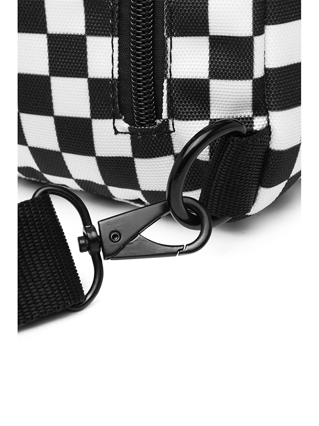 Siyah Dama Desenli Kadın Göğüs Çantası-3