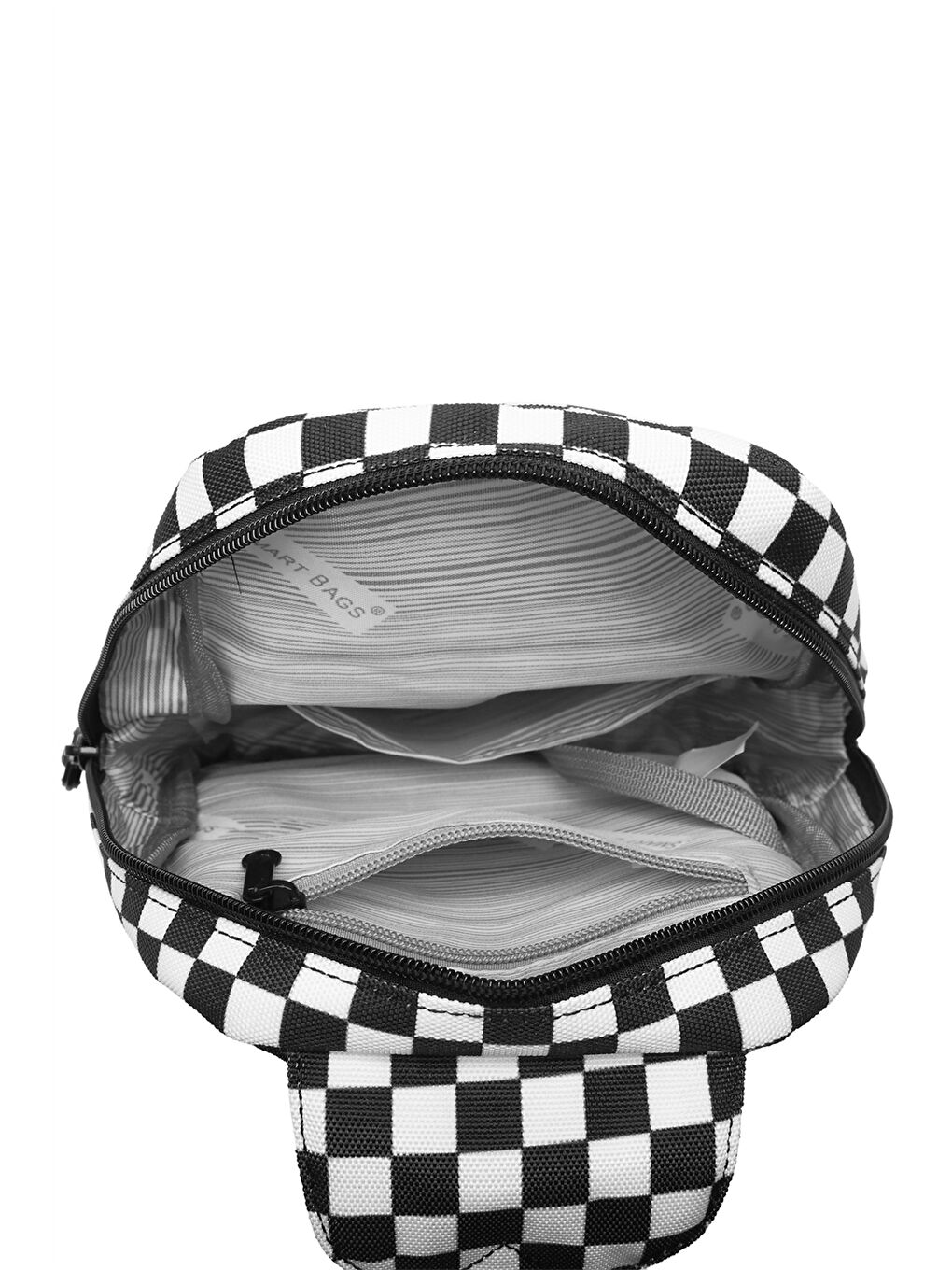 Siyah Dama Desenli Kadın Göğüs Çantası-6