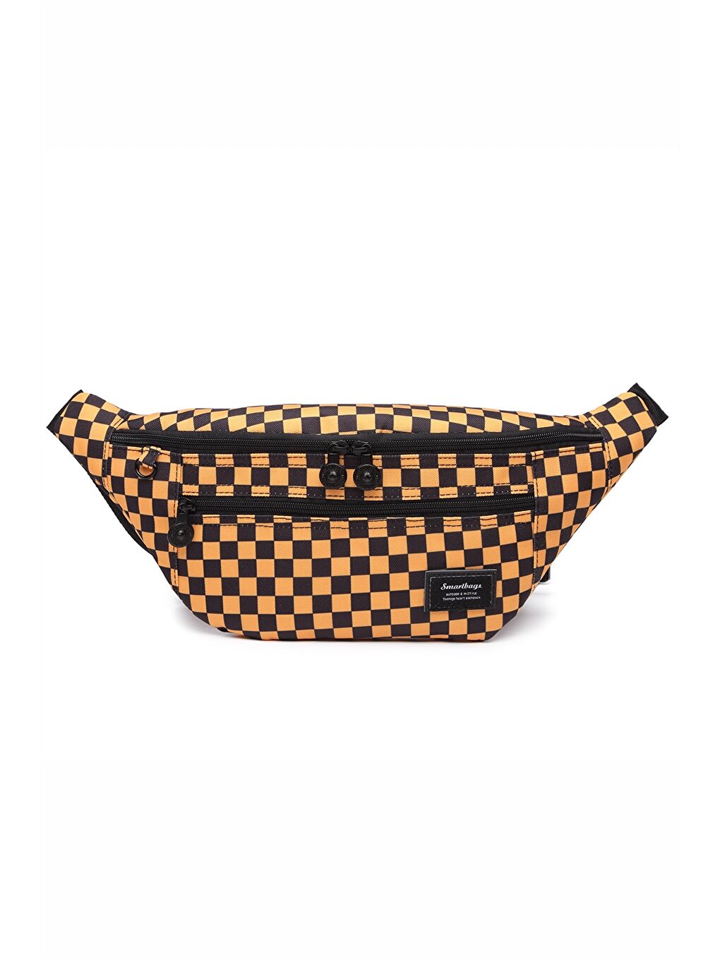 Sarı Dama Desenli Kadın Bel Çantası