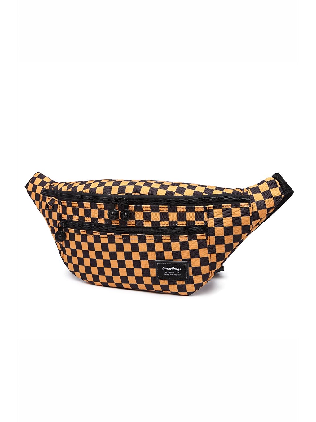 Sarı Dama Desenli Kadın Bel Çantası-1