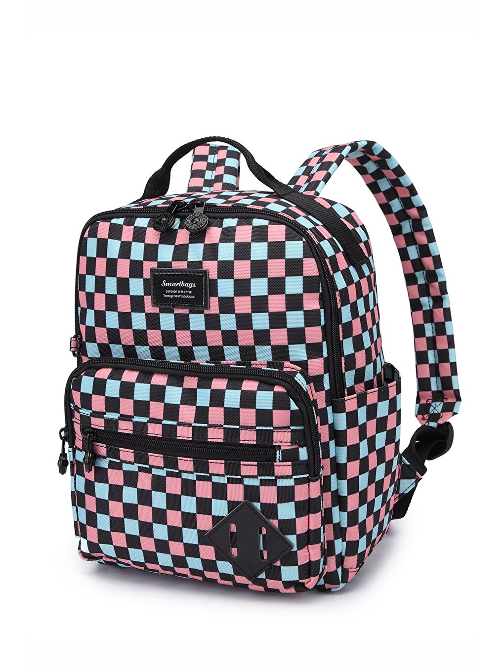 Karışık Dama Desenli Kadın Sırt Çantası-1