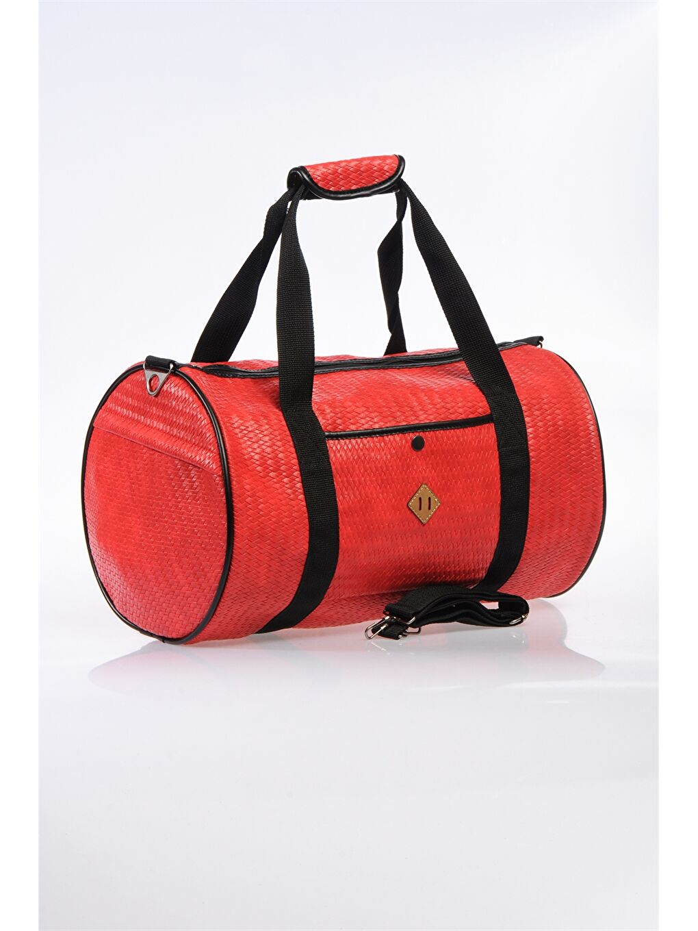 Kırmızı Kendinden Desenli Kadın Spor Çanta-2