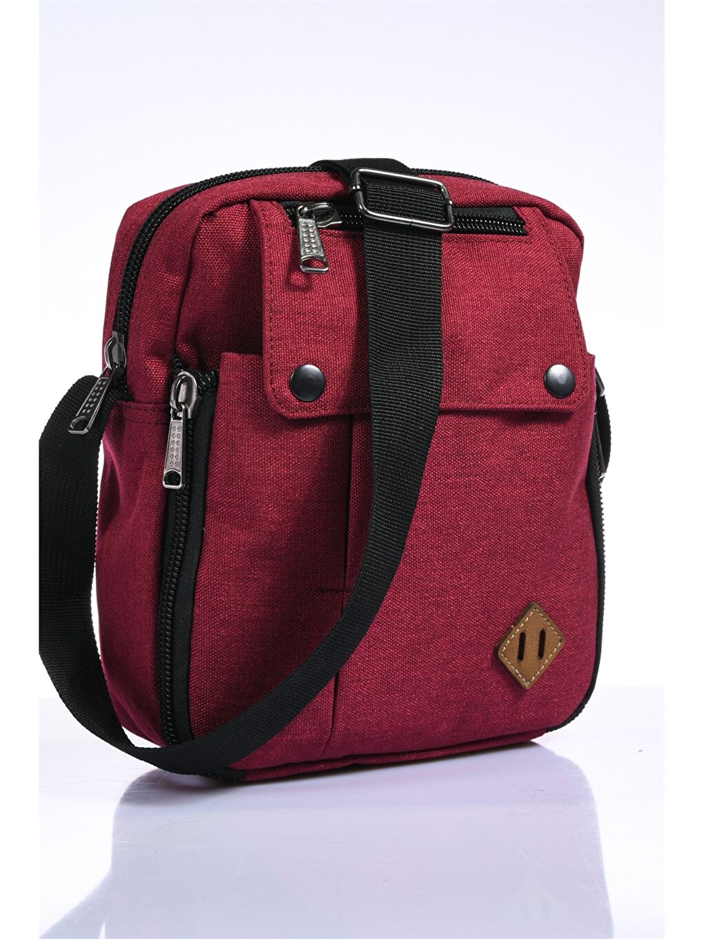 Bordo Düz Erkek Çapraz Çanta