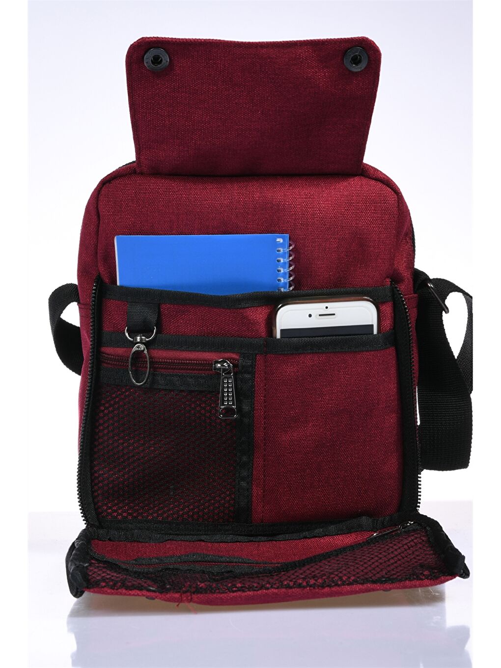 Bordo Düz Erkek Çapraz Çanta-2