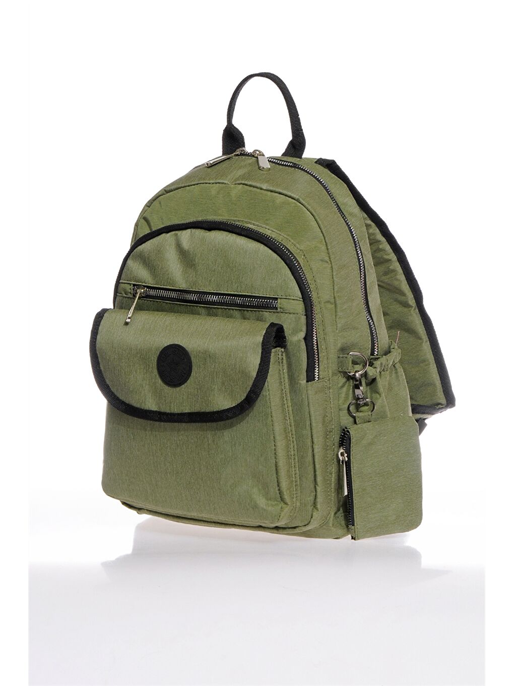 Yeşil Çok Bölmeli Kadın Sırt Çantası-1