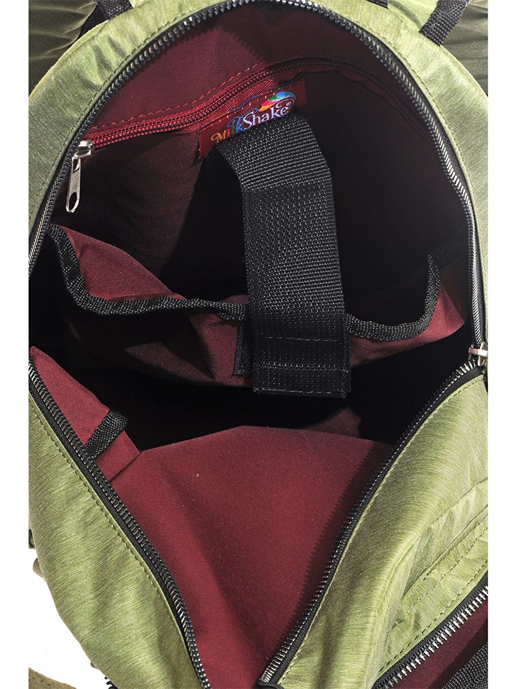 Yeşil Çok Bölmeli Kadın Sırt Çantası-5