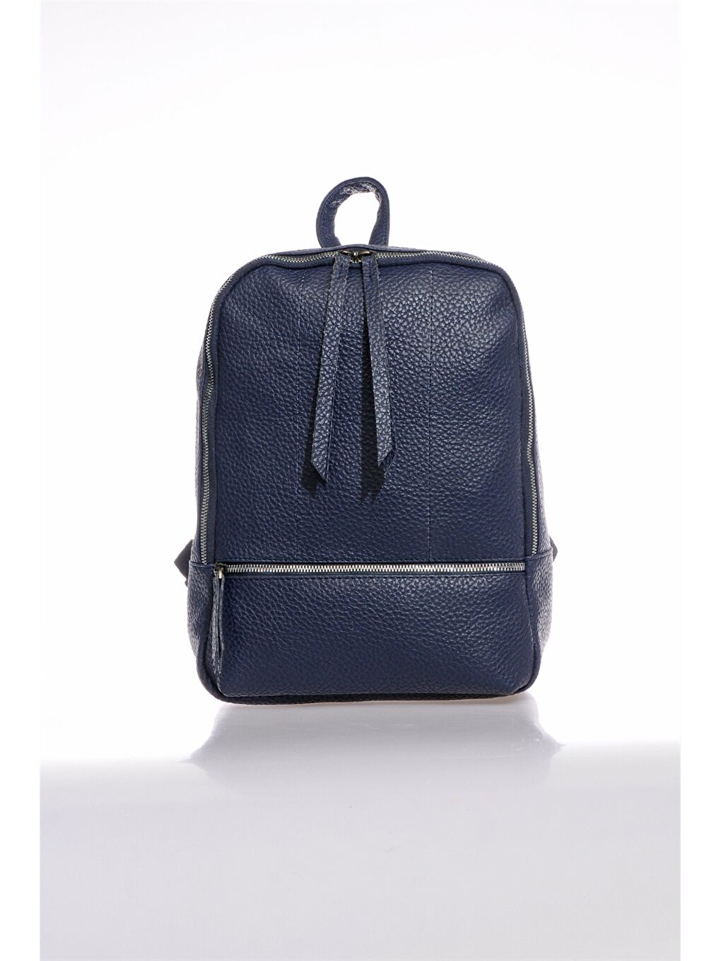 Mavi Deri Görünümlü Kadın Sırt Çantası