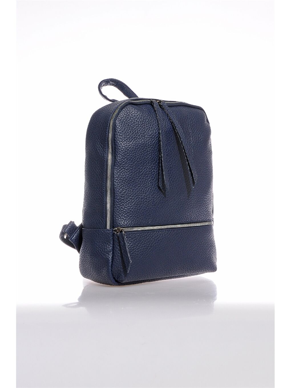 Mavi Deri Görünümlü Kadın Sırt Çantası-1