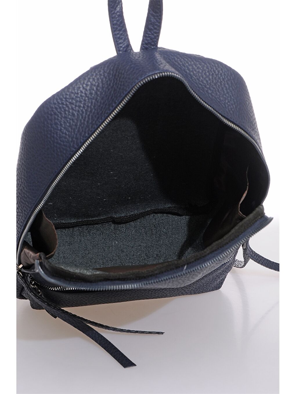 Mavi Deri Görünümlü Kadın Sırt Çantası-3