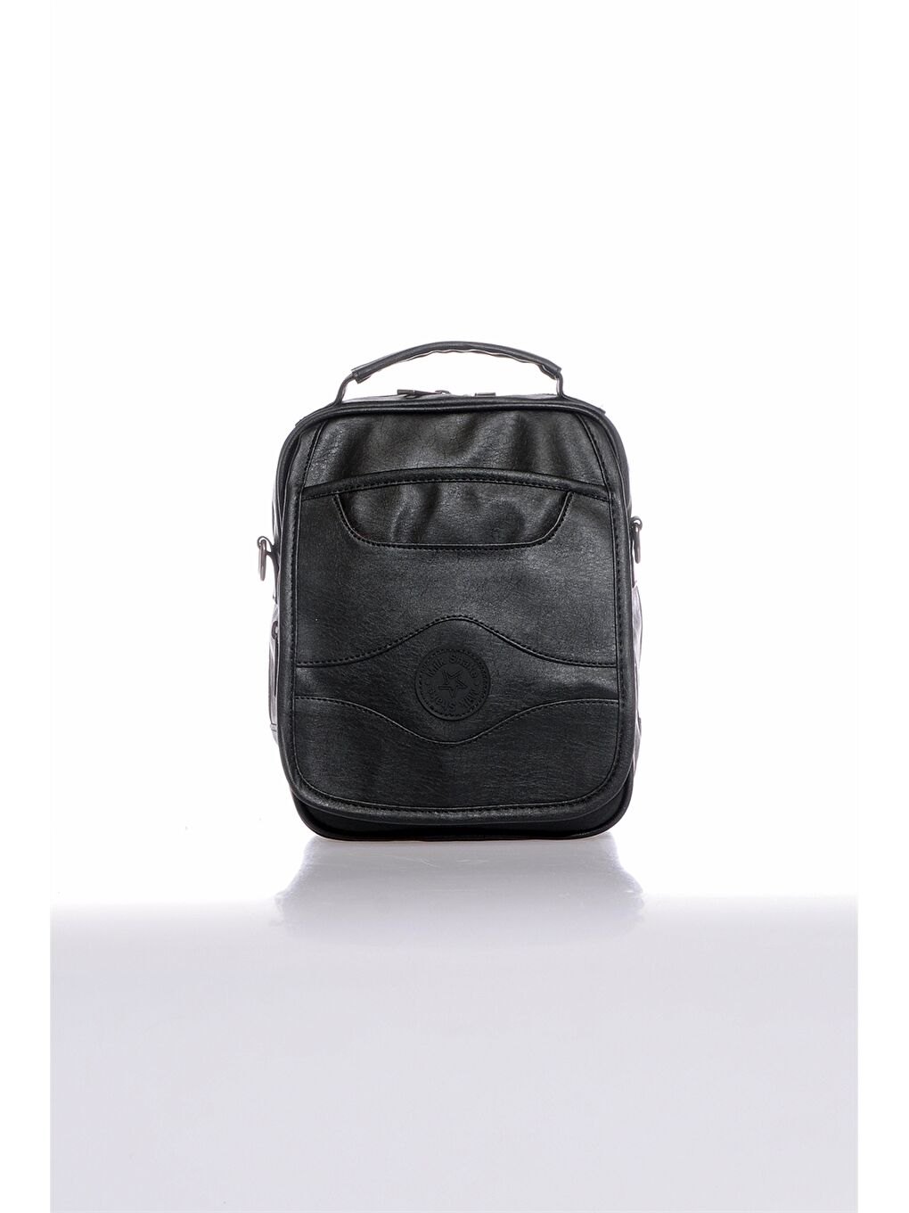 Siyah Deri Görünümlü Erkek El Çantası