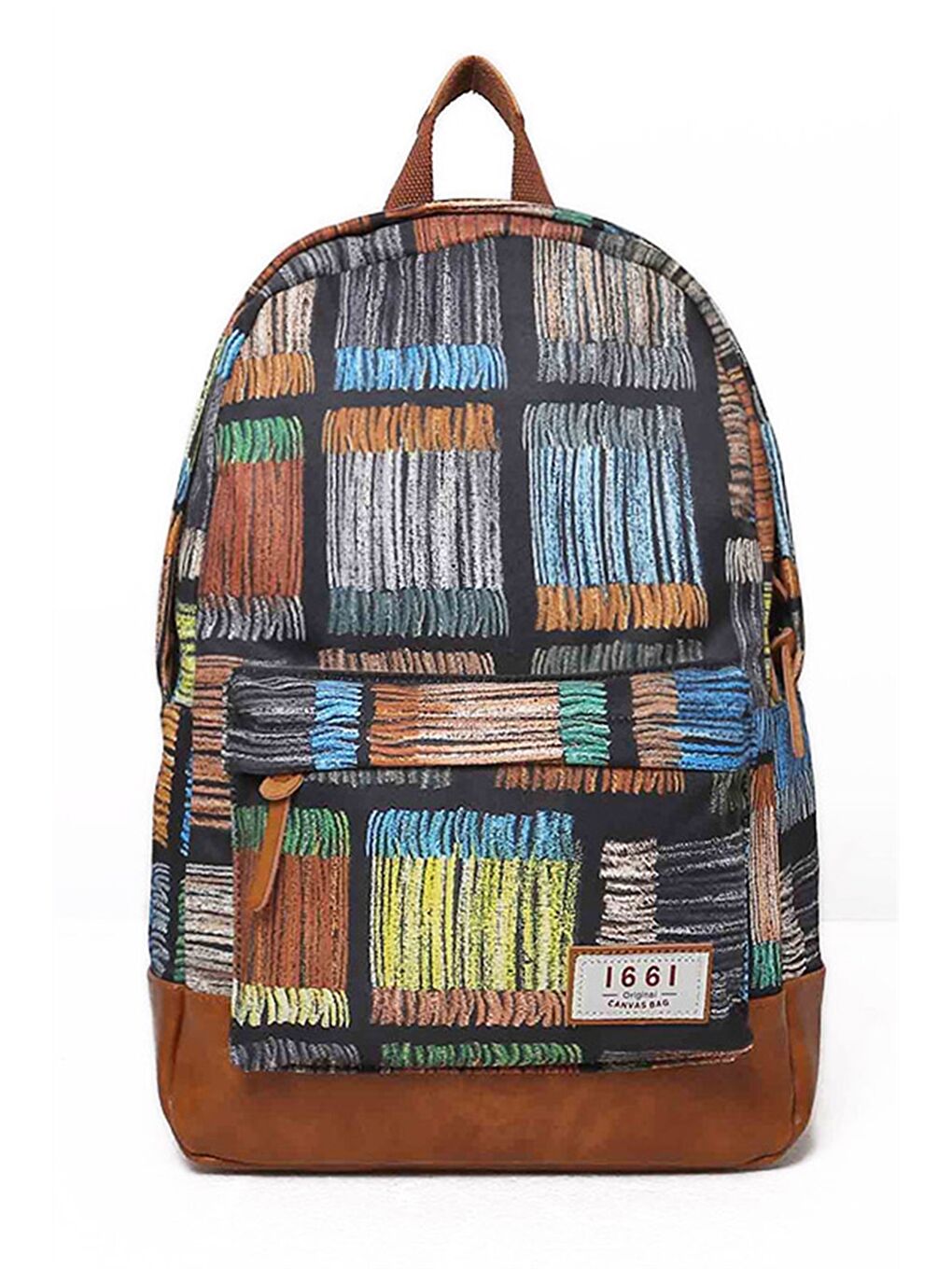 Kahverengi Desenli Unisex Sırt Çantası