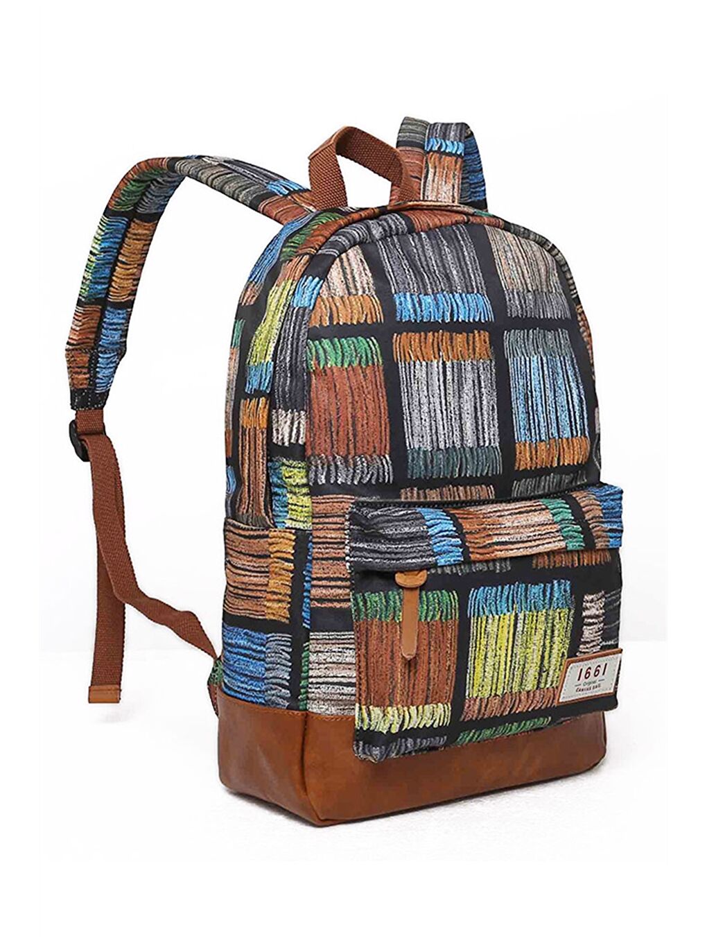 Kahverengi Desenli Unisex Sırt Çantası-1