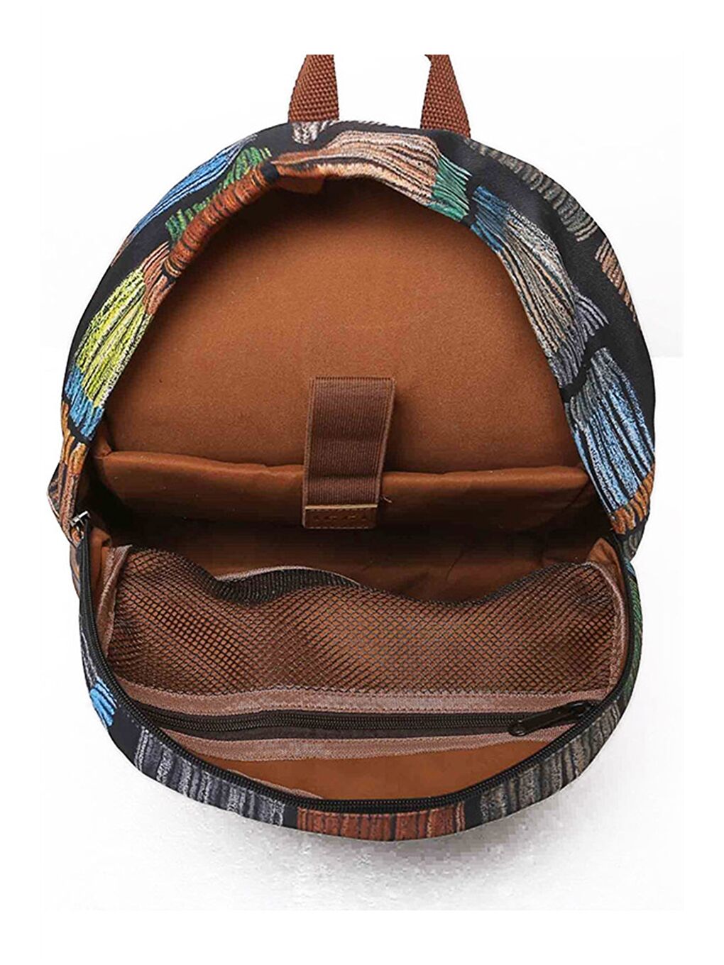 Kahverengi Desenli Unisex Sırt Çantası-3