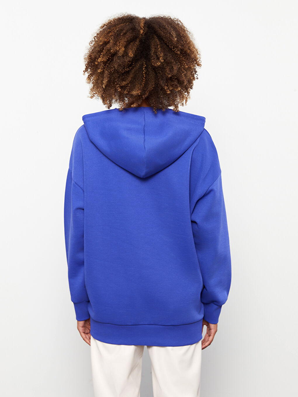 LCW Vision Mor Baskılı Oversize Kadın Kalın Hoodie - 4