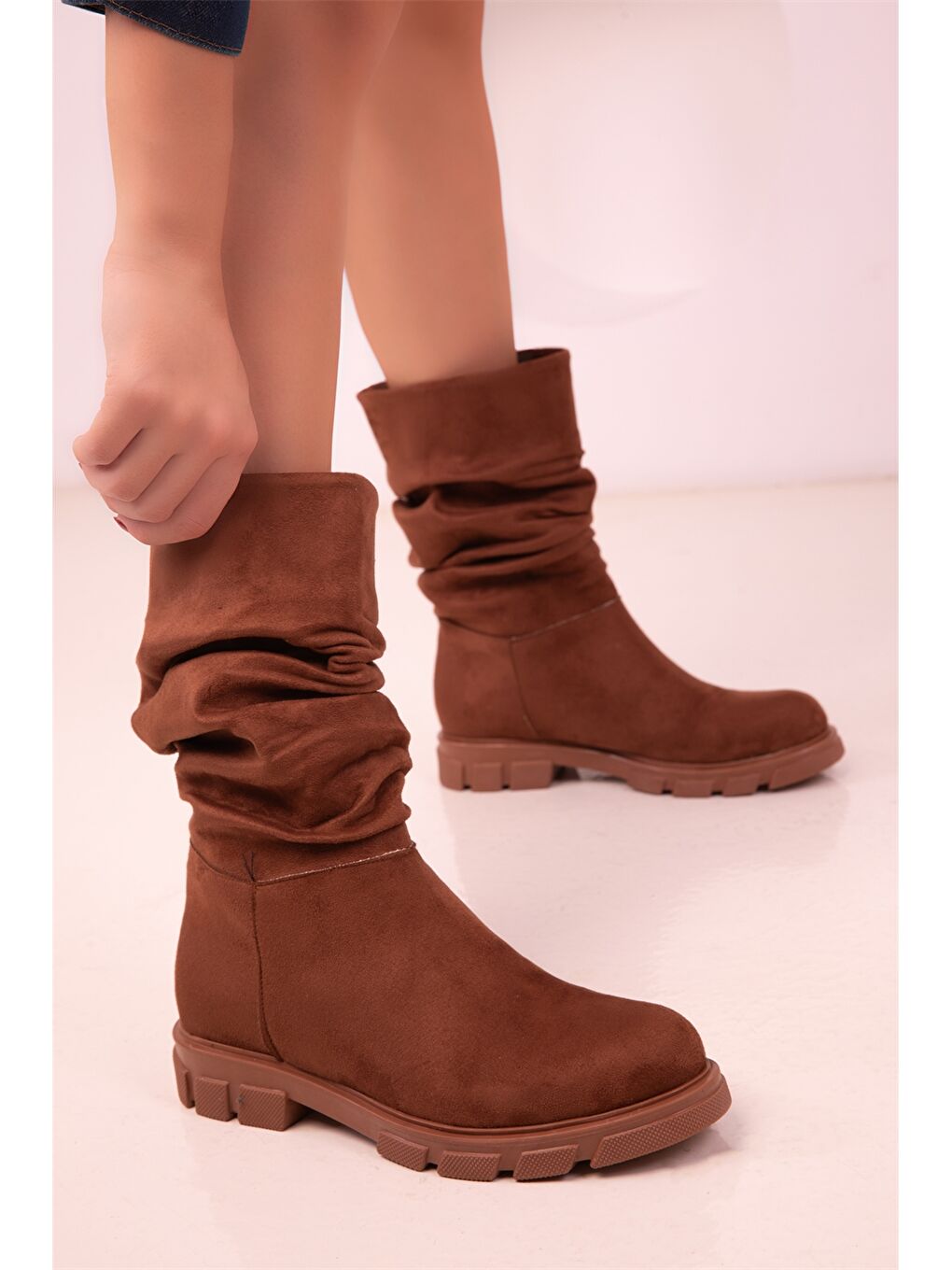 Ekru Kalın Tabanlı Kadın Bot-3