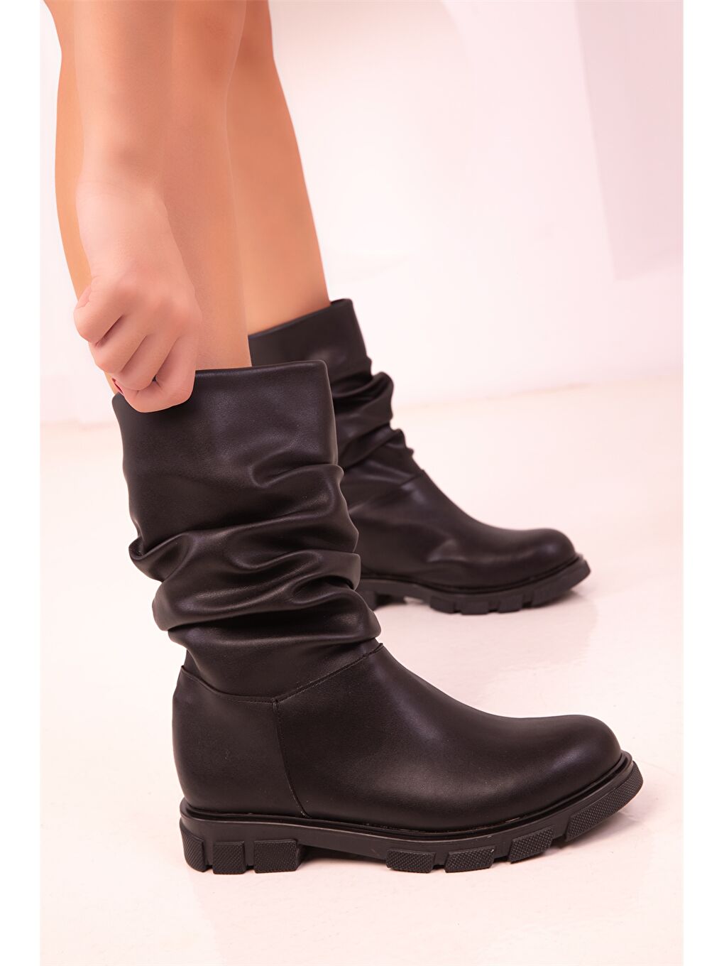 Bottes à Semelle Épaisse pour Femmes-2